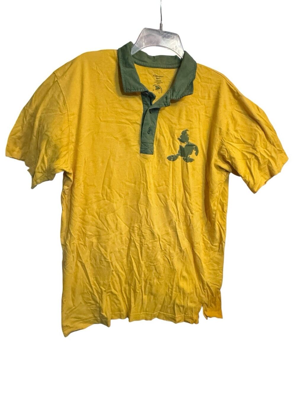 The Disney Store Men’s Angry Donald Duck Green Yellow Polo Shirt Large